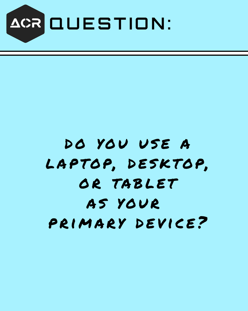 acroynon's tweet image. What do you use as your primary device: desktop, laptop, tablet, phone, etc?
#askadev #programming #askdeveloper #devcommunity