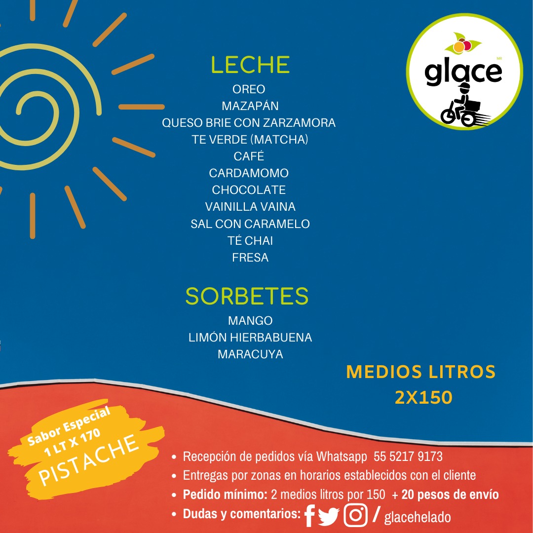 GlaceHelado's tweet photo. ¡Buenos días! ¡Ya tenemos Glace a Domicilio! Pide tu sabor favorito a casa a precio de promoción #QuédateEnCasa #UnidosSomosMasFuertes https://t.co/UruiSUlrRC