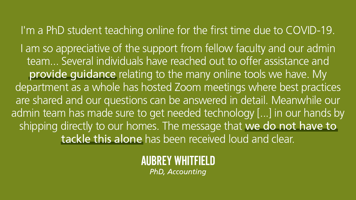 IsenbergUMass's tweet photo. Help others & never be afraid to ask for help yourself. This quote from PhD candidate Aubrey Whitfield is just one example of the support and understanding in our community. #IsenbergTogether https://t.co/MvCeaL045z