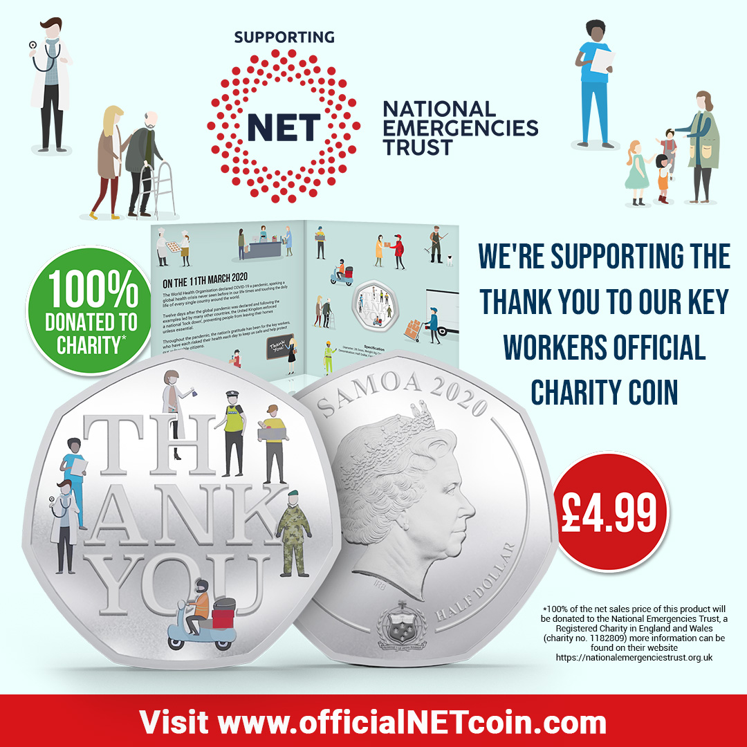 WaerSystems's tweet photo. We are supporting the launch of the 'Thank You To Our Key Workers' official charity coin, released in support of the National Emergencies Trust and their COVID-19 appeal.  

100% of net sales price will be donated to the appeal!

visit https://t.co/c9swQ3y1oD  #officialNETcoin https://t.co/JodlvImcH6