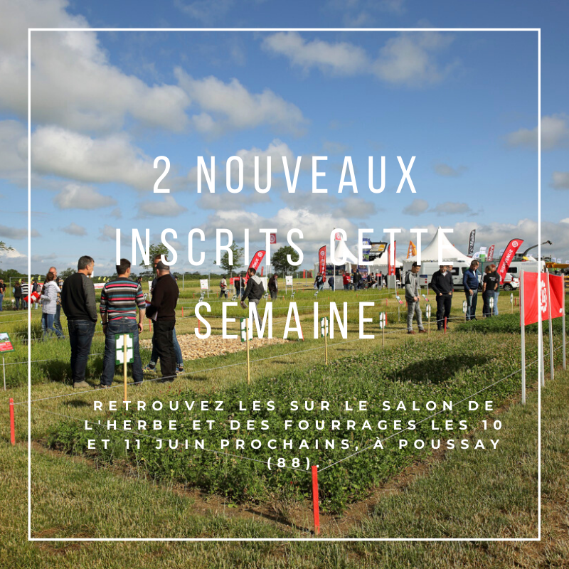 Retrouvez les dirigeants nationaux de vos fournisseurs sur le Salon de l'herbe et des fourrages ! 

Cette semaine, les nouveaux inscrits sont : TrackenGo et France Aliplus 

Découvrez la liste complète des sociétés inscrites sur : bit.ly/newsSH