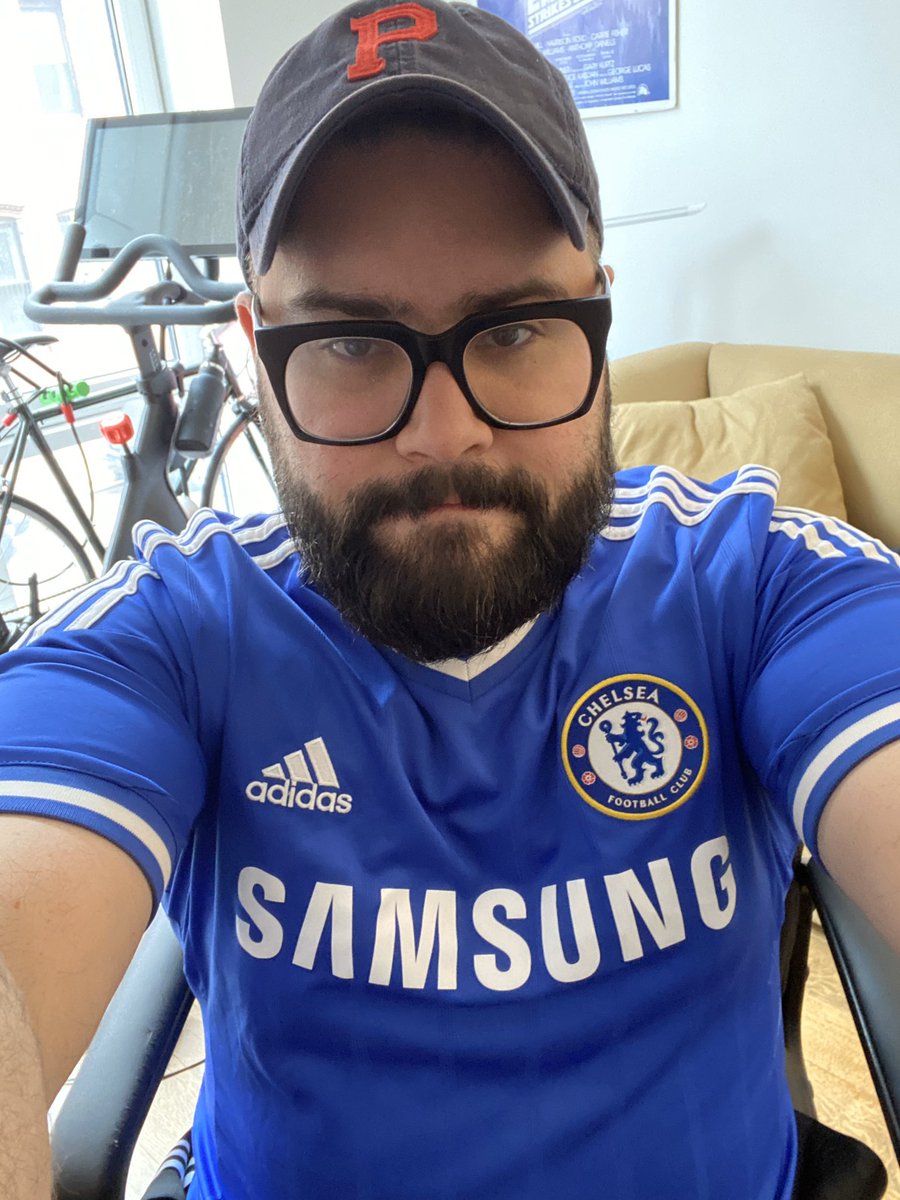 today I’m wearing Chelsea’s 2013/14 home kit. This was new when I moved to NYC, and it fit a lot better 