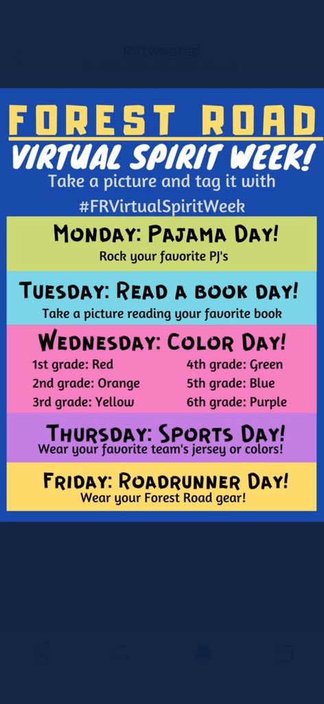 FR_Resource's tweet image. Can you find your class color on Ms. McMurray for #FrVirtualSpiritWeek?  She is representing all grade levels today! @FRStuCouncil