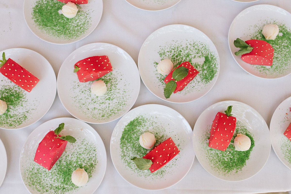 IPNC's tweet photo. How divine are these colorful creations?! These amazing strawberry cakes were made by Chef Cheryl Wakerhouser of @PixPatisserie with an assist from Chef Andrew Biggs of Hunt & Gather Catering. Just stunning. #IPNC2018 #throwback https://t.co/xt6Yk63Etr