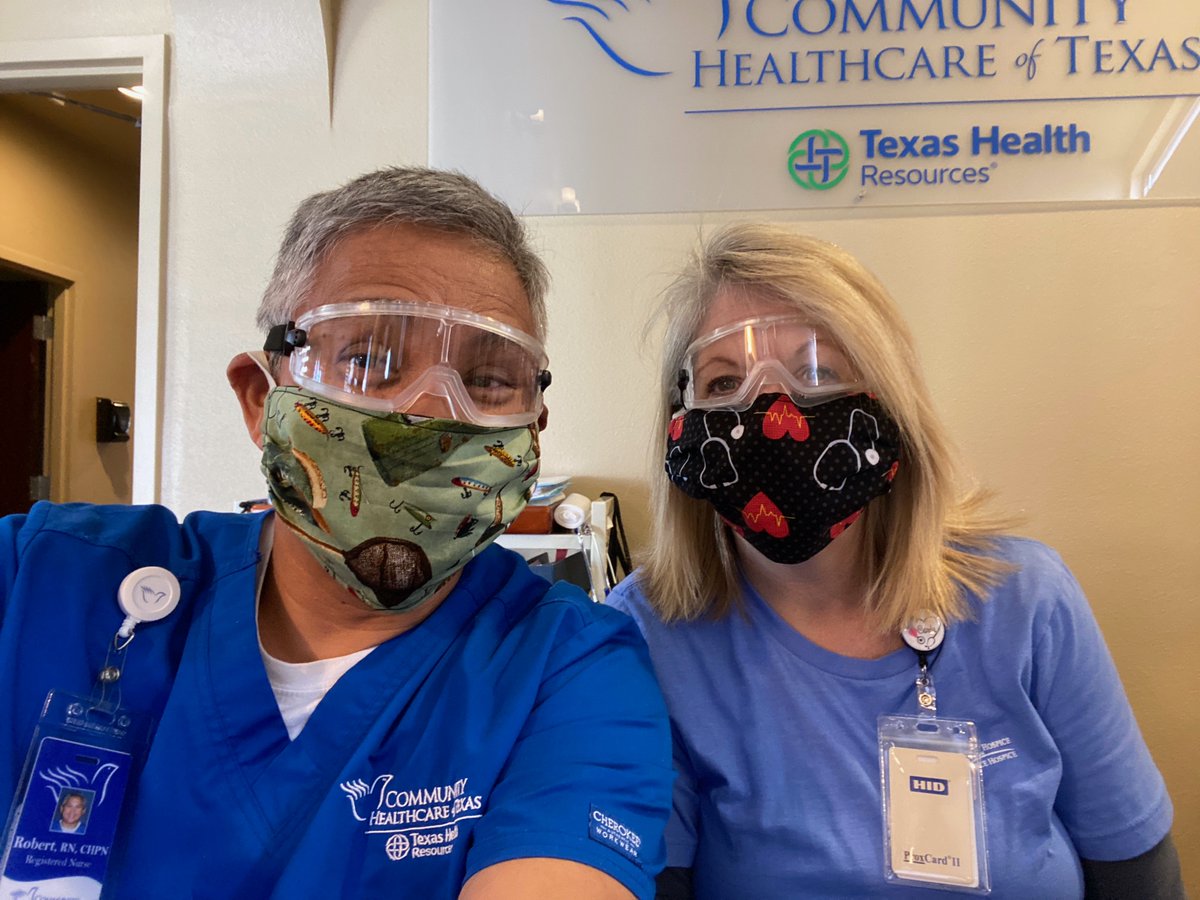 CommHealthTX's tweet photo. Shout out to the army of volunteers in our community who are sewing masks to help keep our #hopsice team safe. #gratitude #hapcFacesofCaring https://t.co/UmksJxkrzY