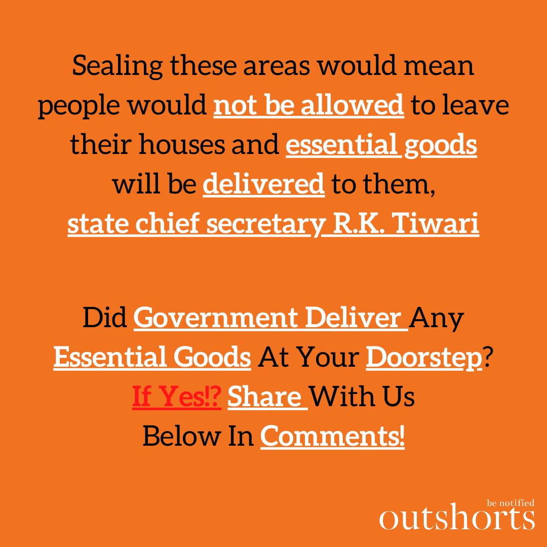 outshorts's tweet photo. Even in the sealed hotspots of these districts, the government will ensure that each household gets enough daily essential to meet their needs. 

#IndiaFightsCorona #lockdowneffect #WednesdayMotivation #StayHome  #StaySafe https://t.co/W1bGDboIS1
