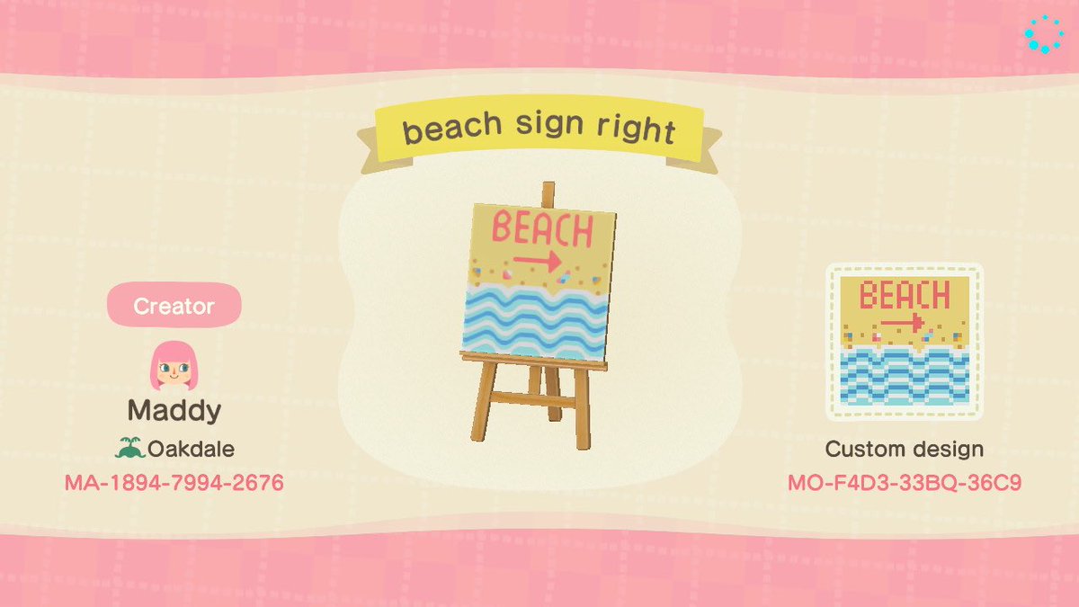 beach signs ! i’m gna make a residential area one too in a bit :’) #acnh    #AnimalCrossingDesigns  #AnimalCrossingNewHorizions  #ACNHDesign