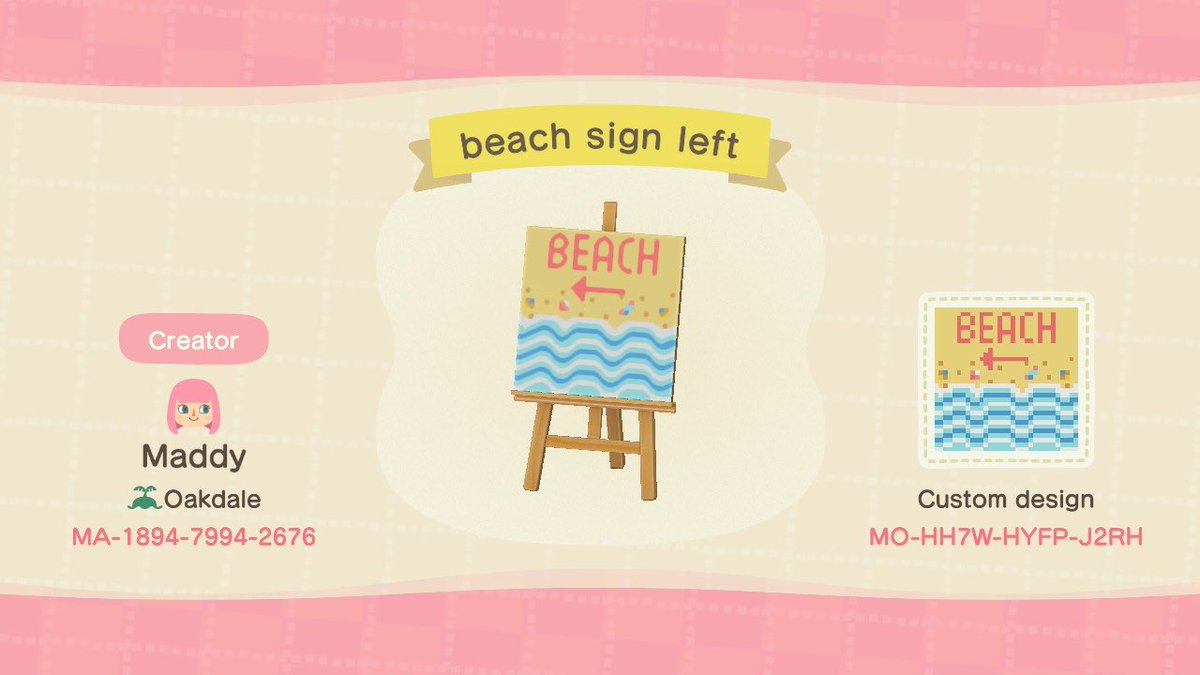 beach signs ! i’m gna make a residential area one too in a bit :’) #acnh    #AnimalCrossingDesigns  #AnimalCrossingNewHorizions  #ACNHDesign