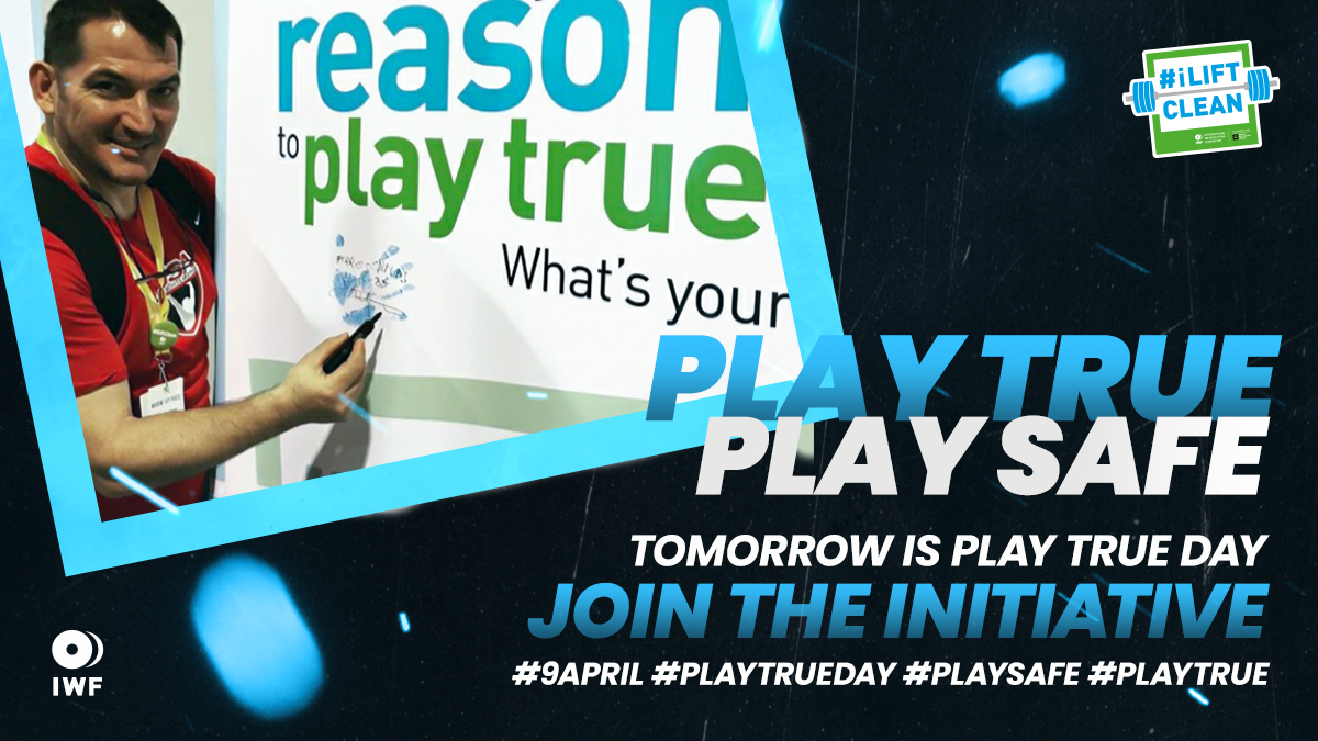 iwfnet's tweet photo. Tomorrow is the 9th of April, the @wada_ama  #PlayTrueDay! This year we are also asking everyone to #PlaySafe!
So many reasons to #PlayTrue, what is yours?
#Iliftclean #stayhome https://t.co/0MvZbcagio