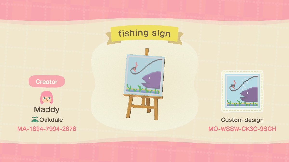 a fishing sign i made for  @d4isymae  #acnh    #AnimalCrossingDesigns  #AnimalCrossingNewHorizions  #ACNHDesign