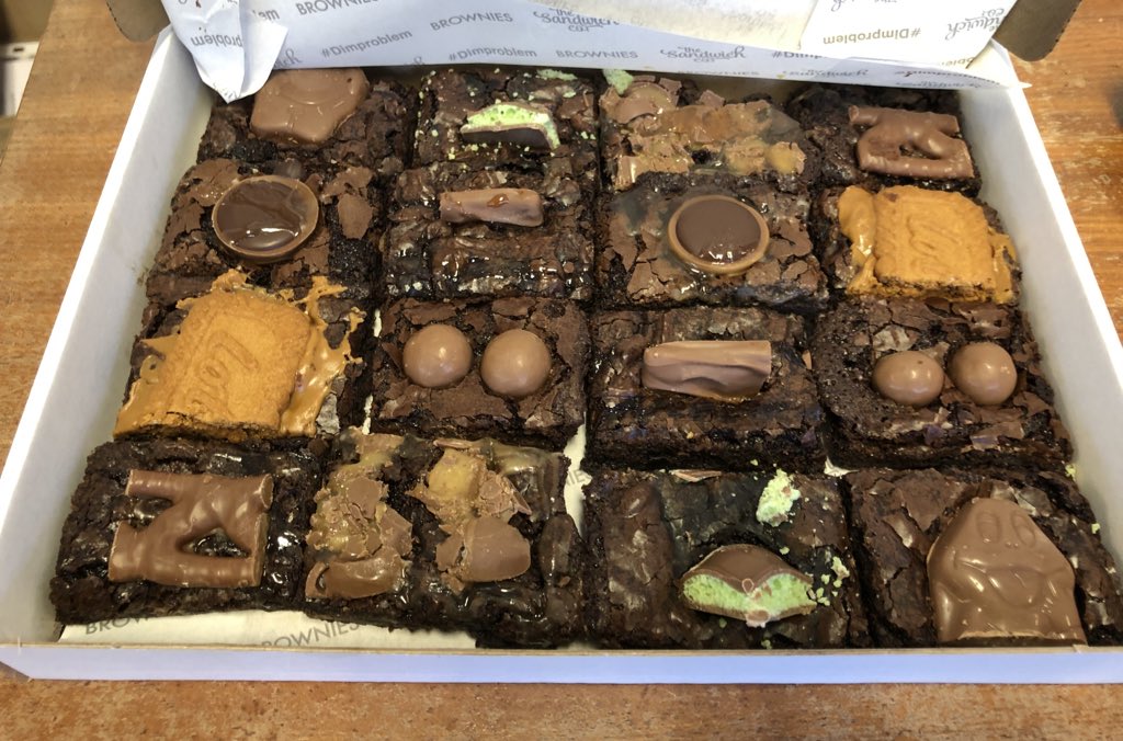 CAVCYPDiabetes's tweet photo. What a lovely treat for us following clinic yesterday, the most delicious chocolate brownies courtesy of the Sandwich Co #Dimproblem Thank you very much 😊 https://t.co/6qNWHNdEHA