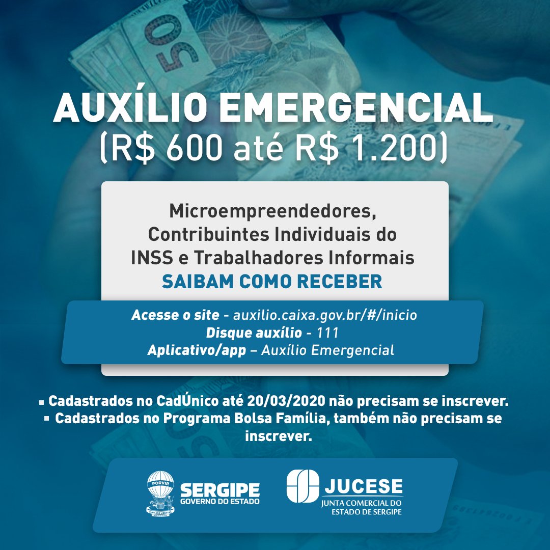 Jucese's tweet photo. Auxílio emergencial;

Saiba o que fazer para ter acesso ao benefício. 

#Jucese
#auxílioemergencial
#Benefício https://t.co/cs82ZllsmR