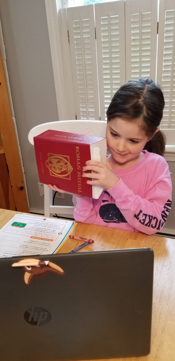 Thefishofthree's tweet image. When that Roman Missal comes in handy to show an example of a  rectangular prism in your house. 🤣 #distancelearning #romanmissal