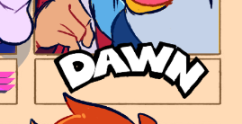Thirdly is Dawn, her nametag is taken straight from the style of pokemon pearl! (and other pokemon games with a similar font) 