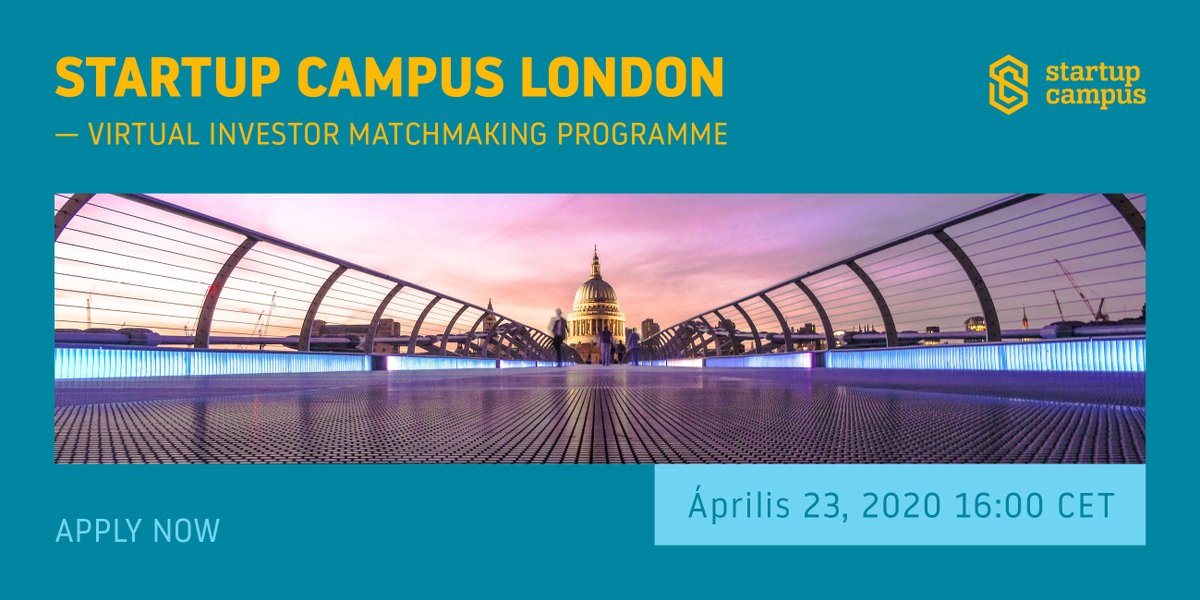 💂‍Összehozunk brit befektetőkkel! Az üzleti élet nem áll le, épp ezért a Startup Campus London virtuális befektetői túrát szervez, amire olyan startupok jelentkezését várjuk, akik már bizonyítottak és a következő körös befektetést keresik. 

Jelentkezz 👉123formbuilder.com/sfnew2.php?s=5…