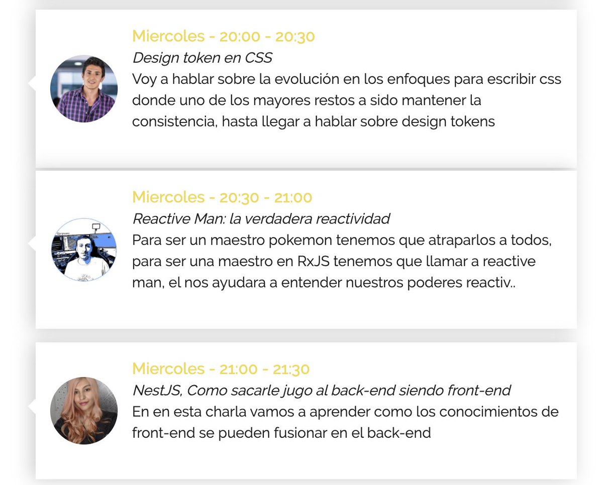 maleja111's tweet image. !Hoy es día 1! jsweek.org (en la página deberían encontar el horario según su país). 
No se pierdan las charlas de @gndx @julian_duque @yeion7 @jorgeucano @maleja111💖 

Que susto compartir tantos tesos 😅  ¡Los esperó!

#QuedateEnCasa