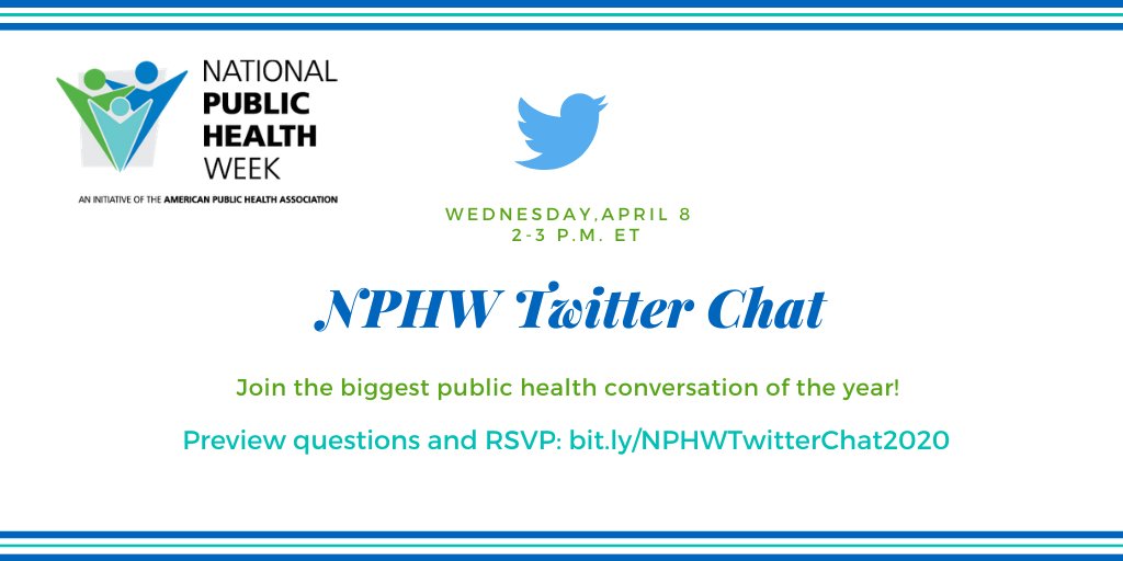 Listen up CSU!! It's National Public Health Week. Tune in to the biggest public health conversation of the year among health care leaders and officials, by logging into Twitter and following hashtags #NPHW2020 #NPHWChat today, from 2pm-3pm. Let's Chat! See you there.
