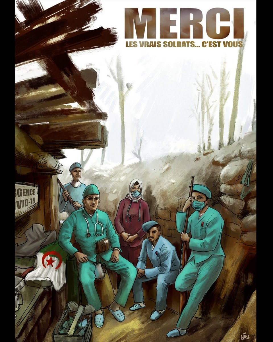 Nime_BD's tweet photo. Merci aux médecins et personnels soignants. #restecheztoi #RESTEZCHEZVOUS #Covid_19 #كورونا #confinementjour23 #StayHome #Algerie #Blida https://t.co/br1H6b8Rig