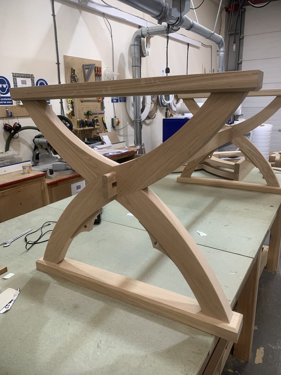 Lovely pair of Solid European Oak tables - enjoyed working on these. Curve really makes them stand out #oak #tables #joinery #chester