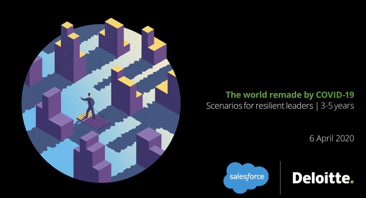 Where does the future go from here?  Salesforce &amp; Deloitte asked their amazing futurists to use our scenario thinking to find out! This first look at the scenarios will  challenge us to rise together again.  Please be inspired by this incredible PDF! www2.deloitte.com/content/dam/De…