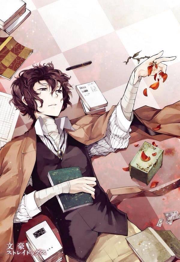 Insomnia made him addicted to sleeping pills. IRL Osamu Dazai was like that too but this headcannon is mostly inspired by the white sleeping pills* in this official art by Sango Harukawa: *These could also easily be antidepressants or something else