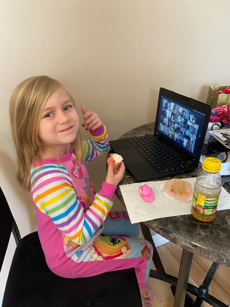 mrs_anderton's tweet photo. ZOOM Pajama Party with these smiling 1st Graders today.   We shared about how we've been using  7 Habits at home &amp; favorite Online Journal Activities.   #meltmyheart #lookattheirfaces #comfyjammies https://t.co/xrT2r9XLP7