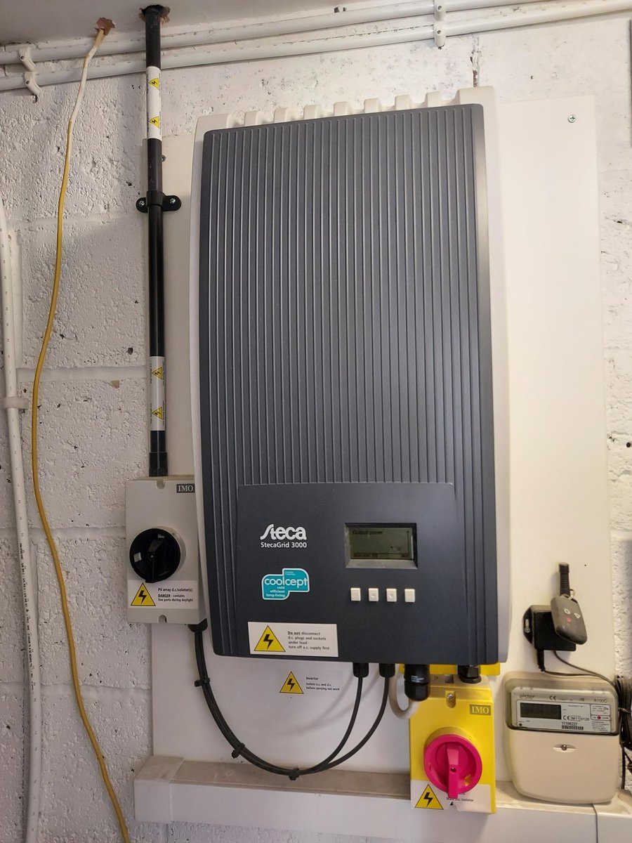 CoretechElec's tweet photo. Serviced one of our Solar systems that we installed 8 years ago!!! Time flies when you generate your own power. The sunshine is glorious and electrons are flowing :) Coretech Electrical Services Limited #solar #stecca #renewable energy https://t.co/0oaC4rrWBs