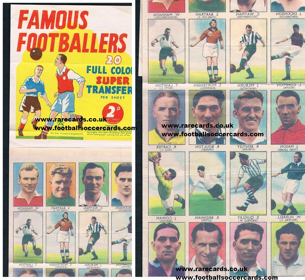 rarecards_fcc's tweet photo. Dicky Dorsett, the Brownhills Bomber, for Aston Villa. Also on bottom row Harry Roberts Birmingham City. Unusual sighting of Ralph Boulton, Grimsby Town amidst better known stars c.1948 This sheet of decals will be in my next book #Barratt #transfers #Decals #WHC #Napro #philmar https://t.co/5N77wDF7YQ
