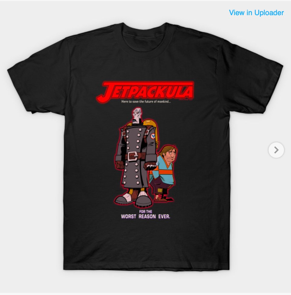 RobSchrab's tweet photo. New Jetpackula shirts! $14! On sale for a limited time! https://t.co/5FqfrMY5dx #schrabHomeVideo #Jetpackula https://t.co/nWdqeBndP8