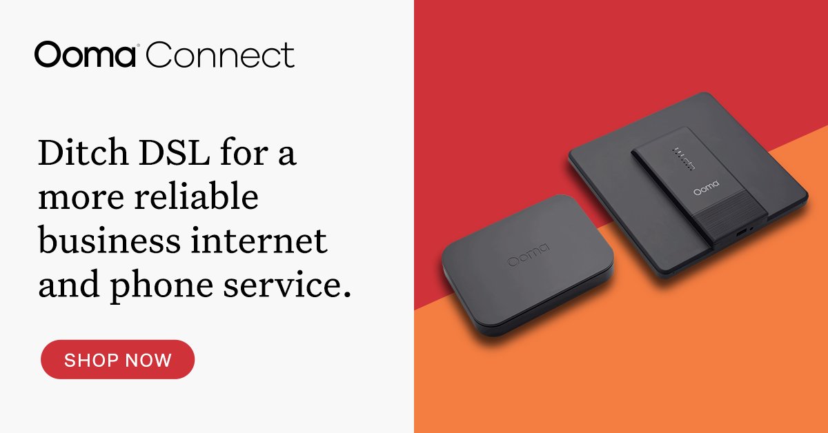Ooma's tweet photo. Keep your business humming with the ultimate wireless business internet solution. Faster than DSL. Super Reliable. Easy to set up. https://t.co/9uitEh6LjI https://t.co/IOnSCO0uuh