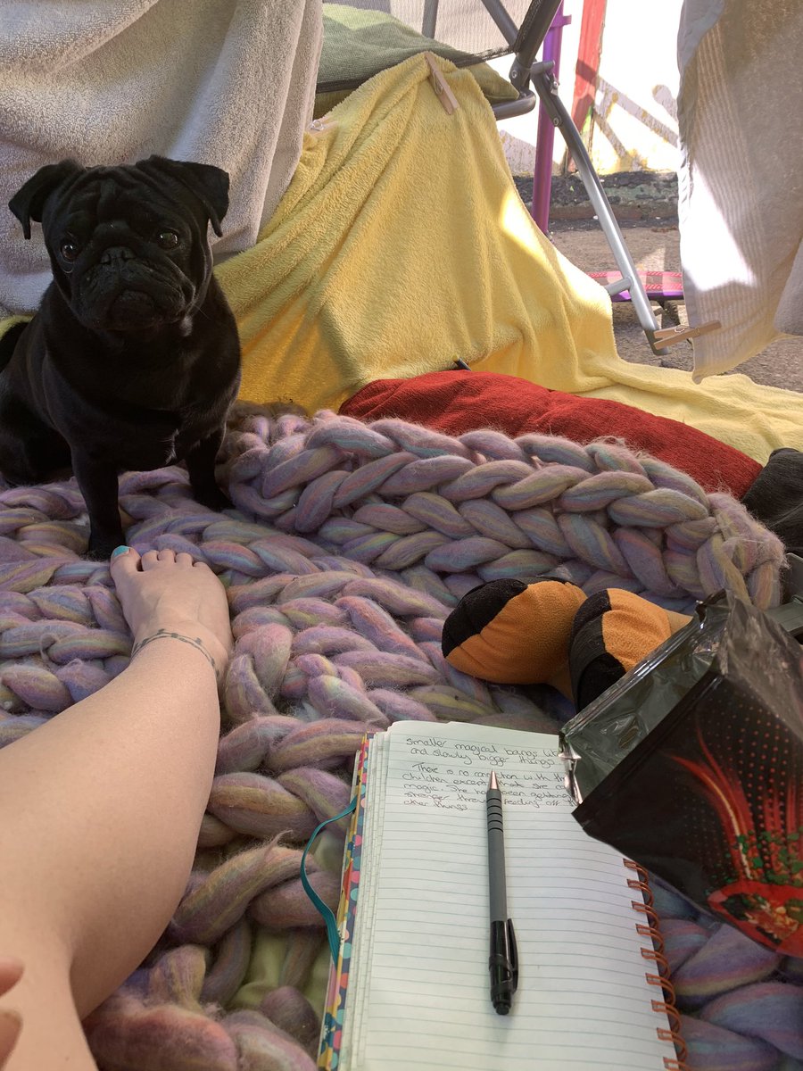 sheriDfarr's tweet photo. Me and Watson hiding out in the kids den for some quiet creative writing 🤣 #WritingCommunity #writing #booklovers #authors #StaySafe https://t.co/Dt5QREZ2xw