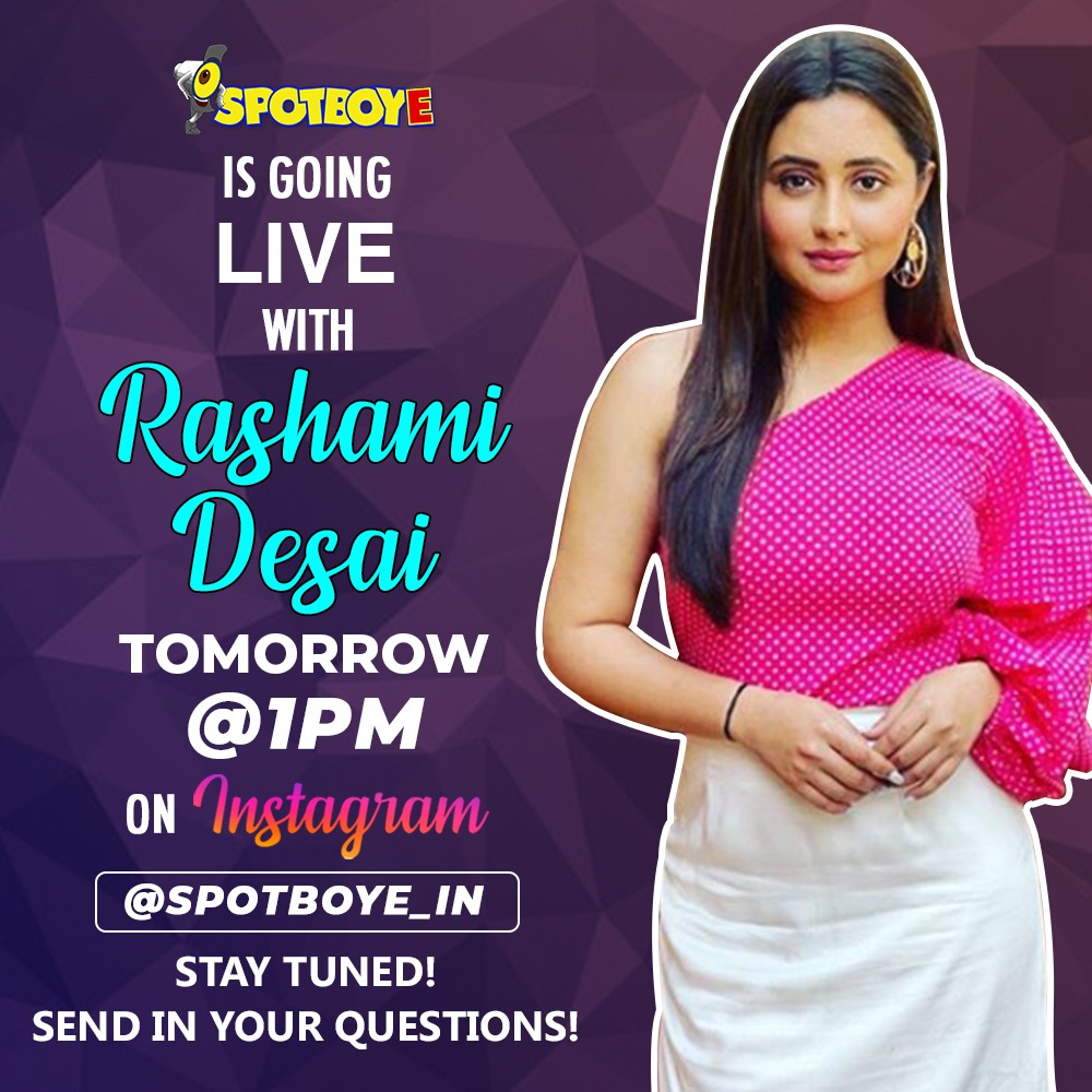 Where are all the #Rashamians? 😍

We are going LIVE with <a href="/TheRashamiDesai/">Rashami Desai</a> tomorrow at 1PM!

Stay Tuned &amp; do send in your questions for her 😉

#RashamiDesai