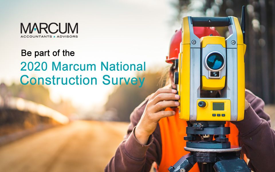 Attention all #construction professionals. The submission deadline for the 2020 Marcum National Construction Survey  has been extended to Tuesday, April 14th.  Participate here: bit.ly/2SCIYtb #ConstructionIndustry