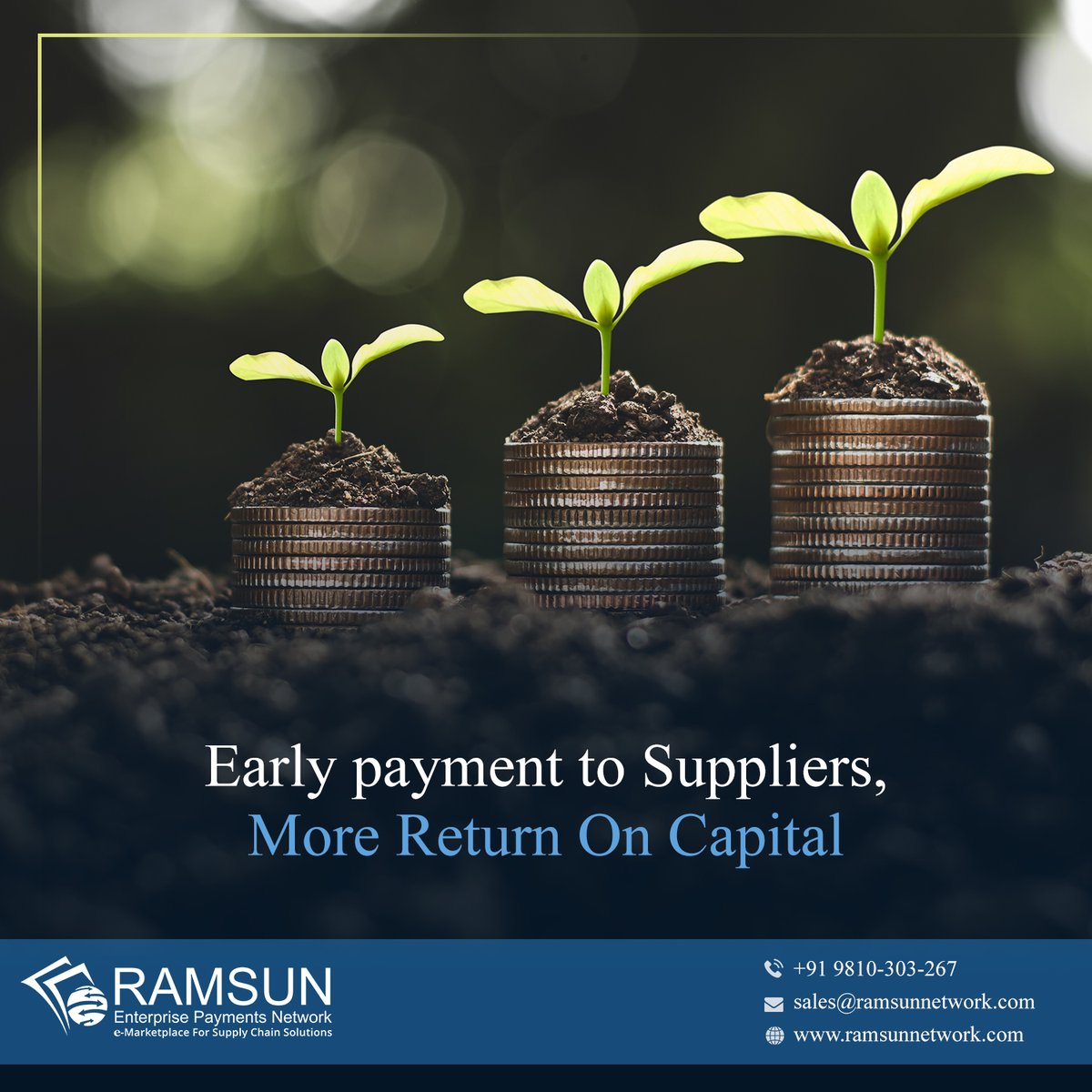 NetworkRamsun's tweet photo. Enable liquidity for your suppliers while you get better risk free return on your capital. Use RAMSUN's Dynamic Discounting Solution.
#RamsunNetwork #SupplyChainFinanceSolutions #SupplyChain #SupplyChainFinance #DynamicDiscounting #DynamicDiscount #Liquidity https://t.co/pcoodWqIYZ
