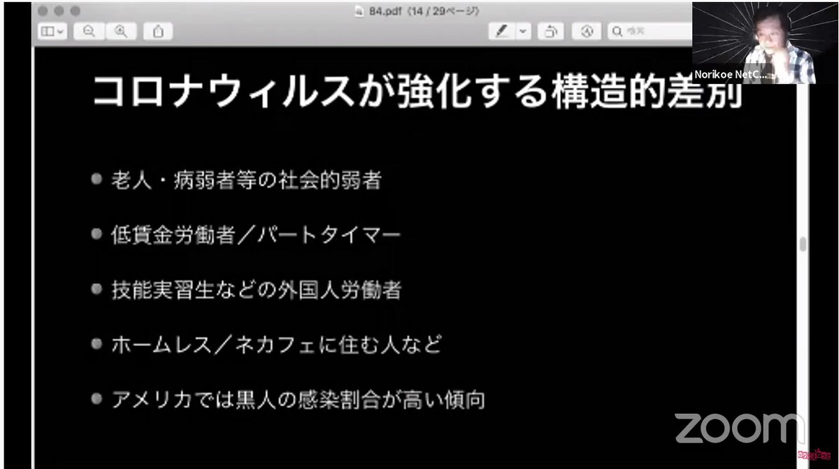 影書房 Nohatetv 野間 弱者が割を食うという構造 感染症対策は みんな平等に一斉にやらないと意味がない 政府もそれが分かってない スケープゴート探しも