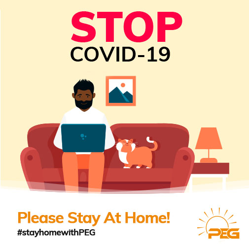 Staying at home saves lives. With our innovative power solution, PEG is helping Ghanaians to stay at home and stay safe. #stayhomewithPEG #staysafe #workfromhome