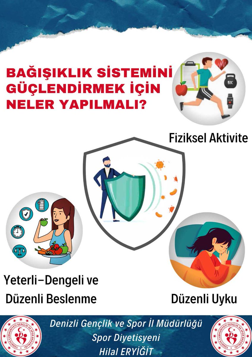 Güçlü bir bağışıklık sistemi için fiziksel aktivite, dengeli beslenme ve düzenli uykuyu ihmal etmeyelim.