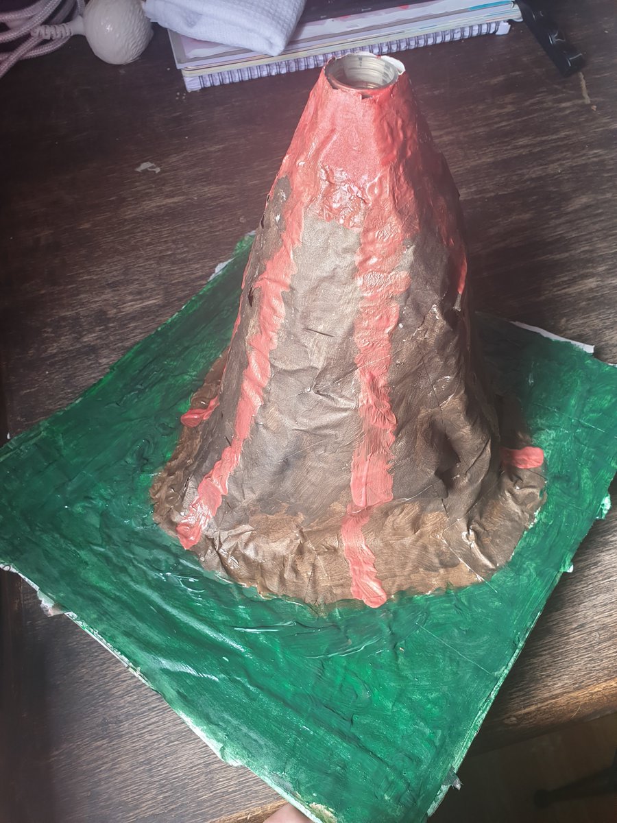 LisaMackellar's tweet photo. @Galfrid_Edu yr 3 dexter hider mrs boyds class finished volcano hes very pleased with it and enjoyed making it and hopes his teacthers like it too. Have a lovley day. https://t.co/c7wFjOsm4l