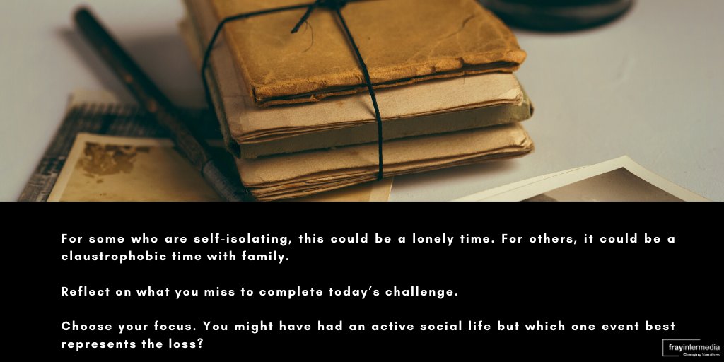 frayintermedia's tweet image. Here's your Day Fourteen #LockdownJournal prompt!