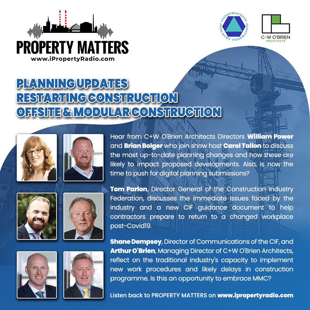 Property Matters, April 7th 2020: Planning Updates - Restarting Construction - Offsite &amp; Modular Construction on <a href="/DublinSouthFM/">Dublin South FM</a>  with <a href="/CarolTallon/">Carol Tallon</a>, <a href="/CIF_Ireland/">Construction Industry Federation (CIF)</a>, <a href="/willpowerbim/">Will Power</a> &amp; <a href="/cwoarchitects/">C+W O'Brien Architects</a> 

ipropertyradio.com/351-2/

#Planning #construction #podcast #offsite #modular #property