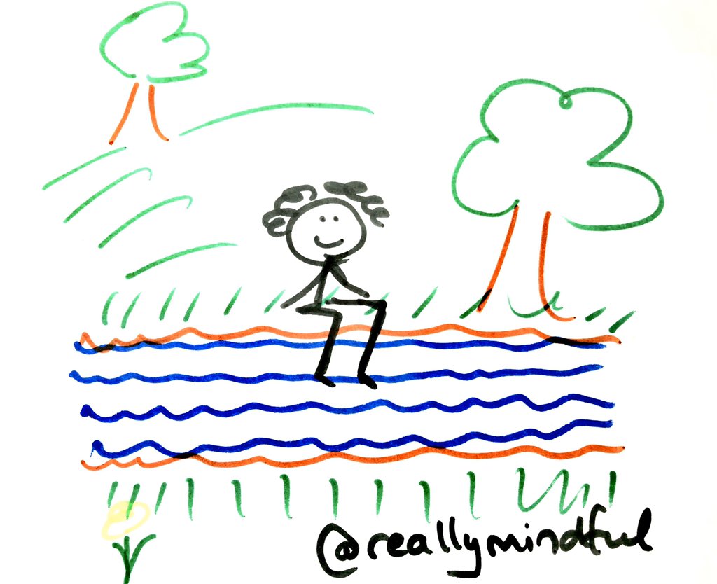 reallymindful's tweet image. In meditation we step out from the river of thoughts and sit on the bank for a while, watching #mundfulness #meditation #WednesdayWisdom