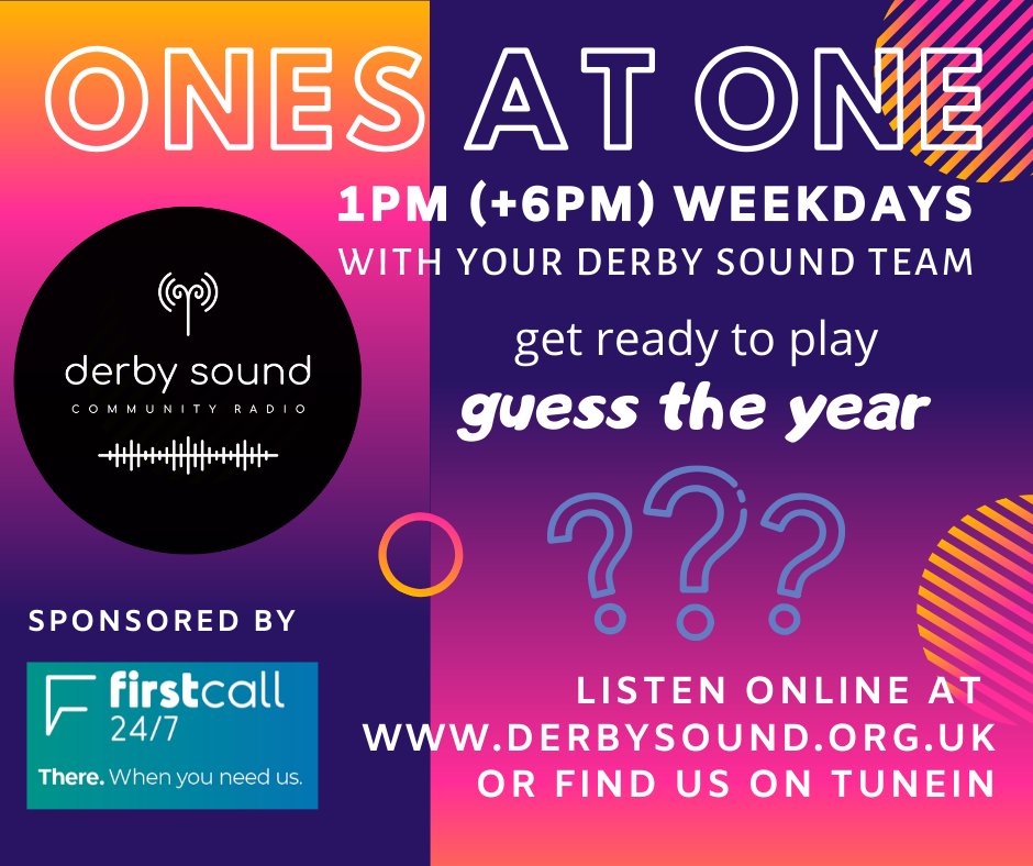 DerbySoundRadio's tweet photo. 1pm: JB and Anita on your Ones at One today, with great chart-toppers retro and recent
listen via https://t.co/fejPS1wPIN or ask Alexa to play #Derby Sound on @tunein 
kindly sponsored by @firstcall_TaD who can help with home care tech to keep loved ones safe
@DD_Derby @UHDBTrust https://t.co/QQVki6KiXl