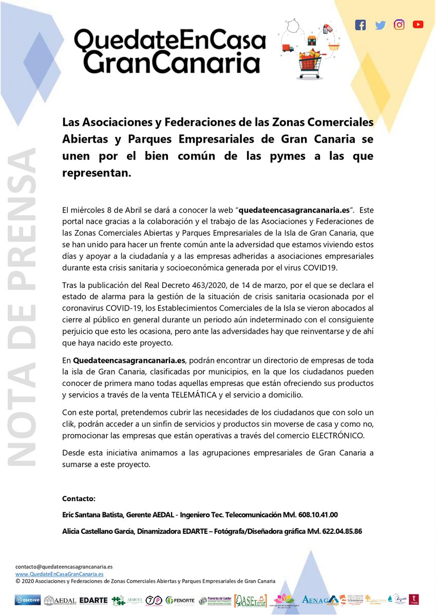FenorteG's tweet photo. Las Asociaciones y Federaciones de las Zonas Comerciales Abiertas y Parques Empresariales de Gran Canaria se unen por el bien común de las pymes a las que representan. https://t.co/cghoYTxZk5