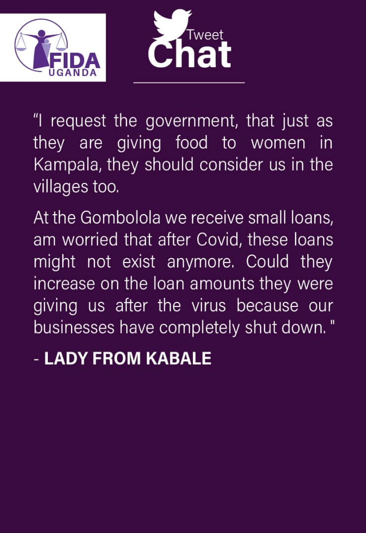   #WhatWomenWant   #WomenAndCovid19UGIn Kabale, another lady is also concerned about food distribution and whether loans will still be given after this Pandemic.