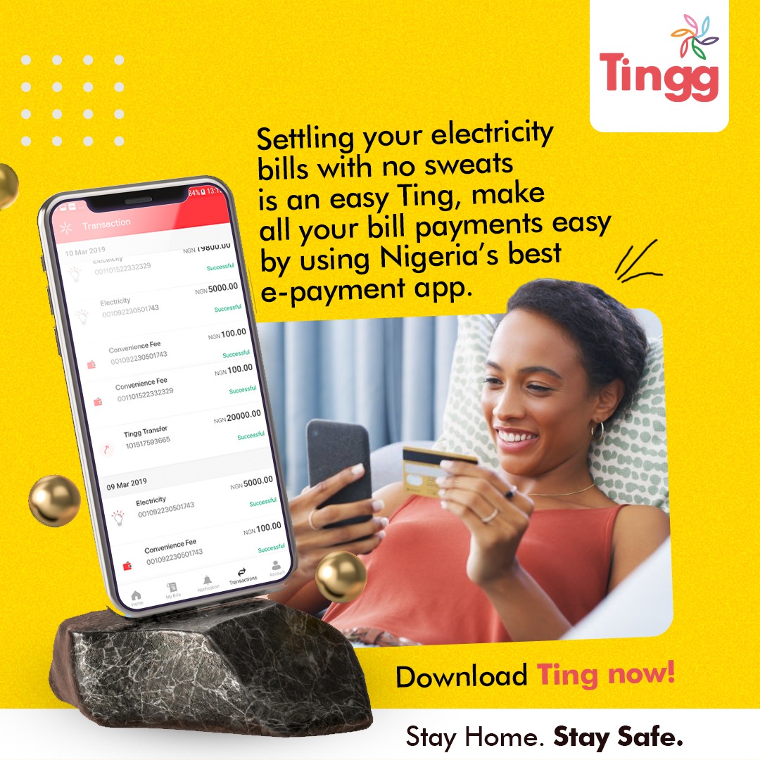 TheMistabolu's tweet photo. Pay your Electricity bills quickly and seamlessly during this #CoronaVirusNigeria lock down with Tingg. Simply visit https://t.co/rCZnVEKHN2 to download the app. https://t.co/FnPzFrRzLb
