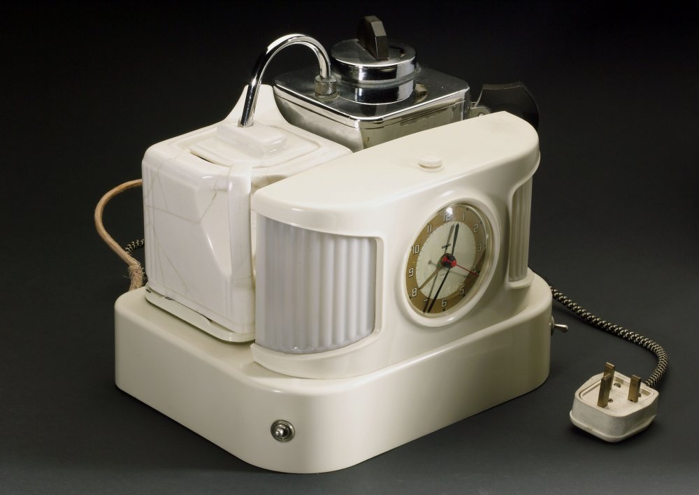 A mid-century icon, the Teasmade—an automatic tea-maker and alarm clock—now has enormous nostalgia value. But the story of this retro machine actually goes back over 100 years—and forward into our automated future.  Goblin Teasmade model D25B, 1966