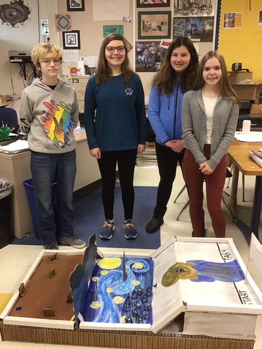 beachmiddleart's tweet photo. The last of our 8th grade putt putt designs. We will have to find a better way to feature them. They truly are creative and fun to play!  #beachmiddle https://t.co/gDBorca9qO