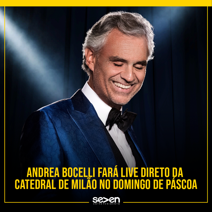A convite da cidade de Milão, uma das mais atingidas pelo COVID, Andrea Bocelli se apresentará (sem público) no Duomo di Milano a partir das 14 horas do próximo domingo (12), no Horário de Brasília.

Você poderá assistir no link a seguir: youtube.com/watch?v=huTUOe…