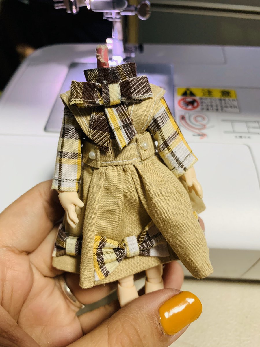k_shujin's tweet photo. やった!終わりました〜 \(//∇//)\ #ねんどろいど #オビツ #オビツ服 #nendoroidclothes #nendoroid #obitsu11 #obitsuclothes https://t.co/LwlxzuwJif