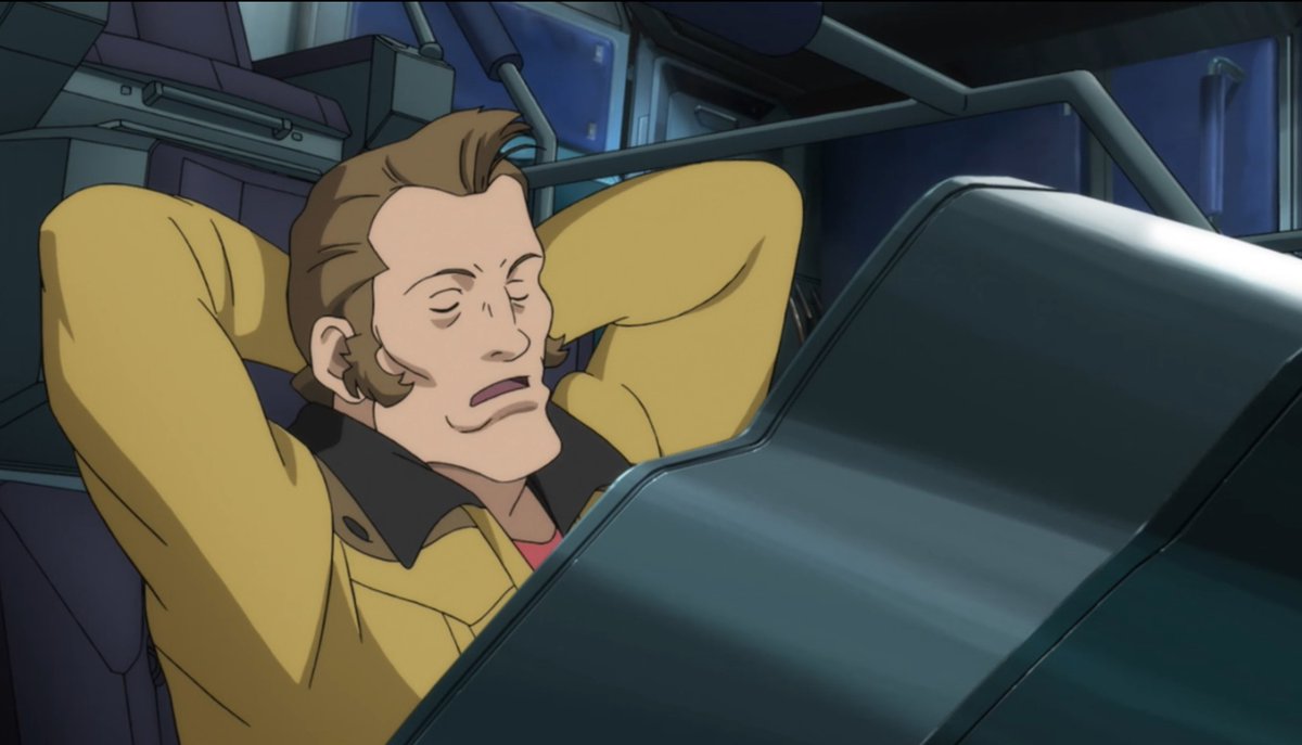 ジオン残党軍の虐殺を黙認するジンネマン（上司）がバナージ（主人公）にボコられてるときに 「すみませんが、ご自分でなんとかして下さい。いま手が離せないんで…（CV:小山力也）」  のフラスト・スコールも推していけ